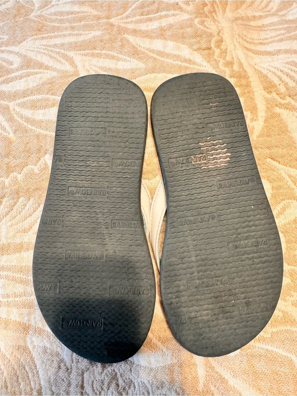 Rainbow flip flops - white and blue - size 13/1 kids